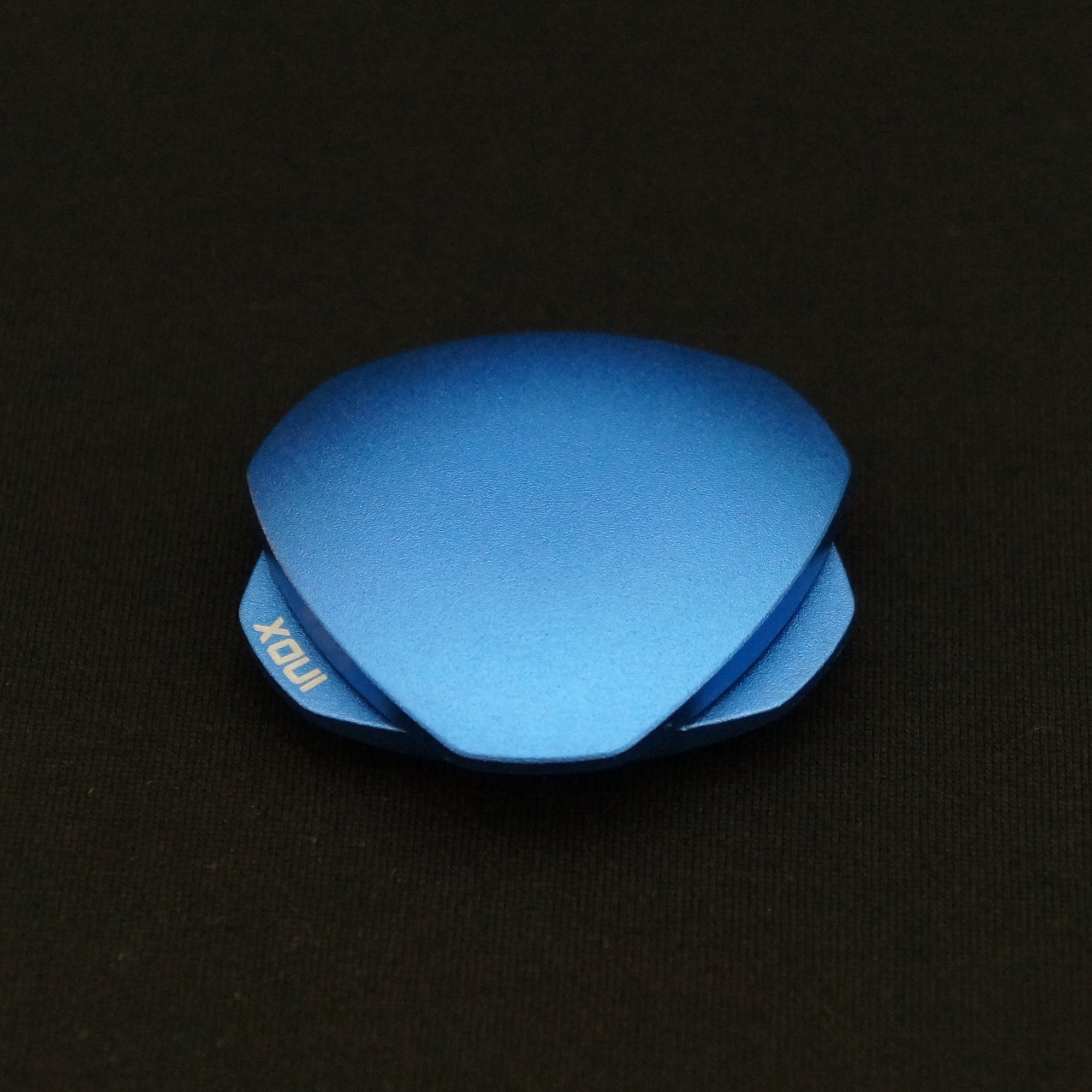 INDX affordable silent satisfying magnetic haptic desk toy - textured blue aluminum