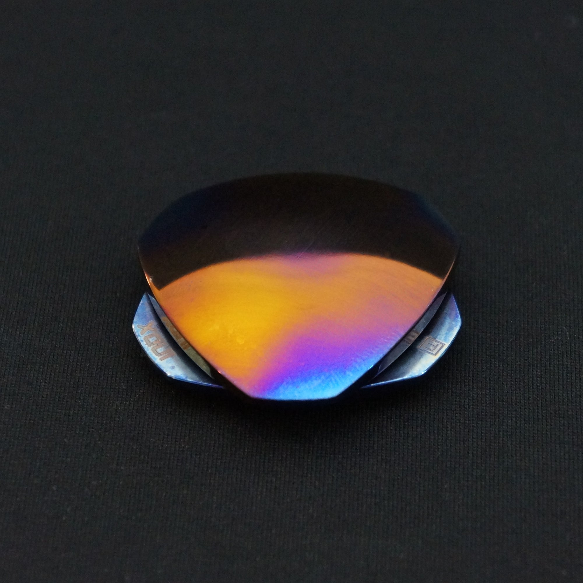 INDX premium silent satisfying magnetic haptic desk toy - rainbow polished titanium