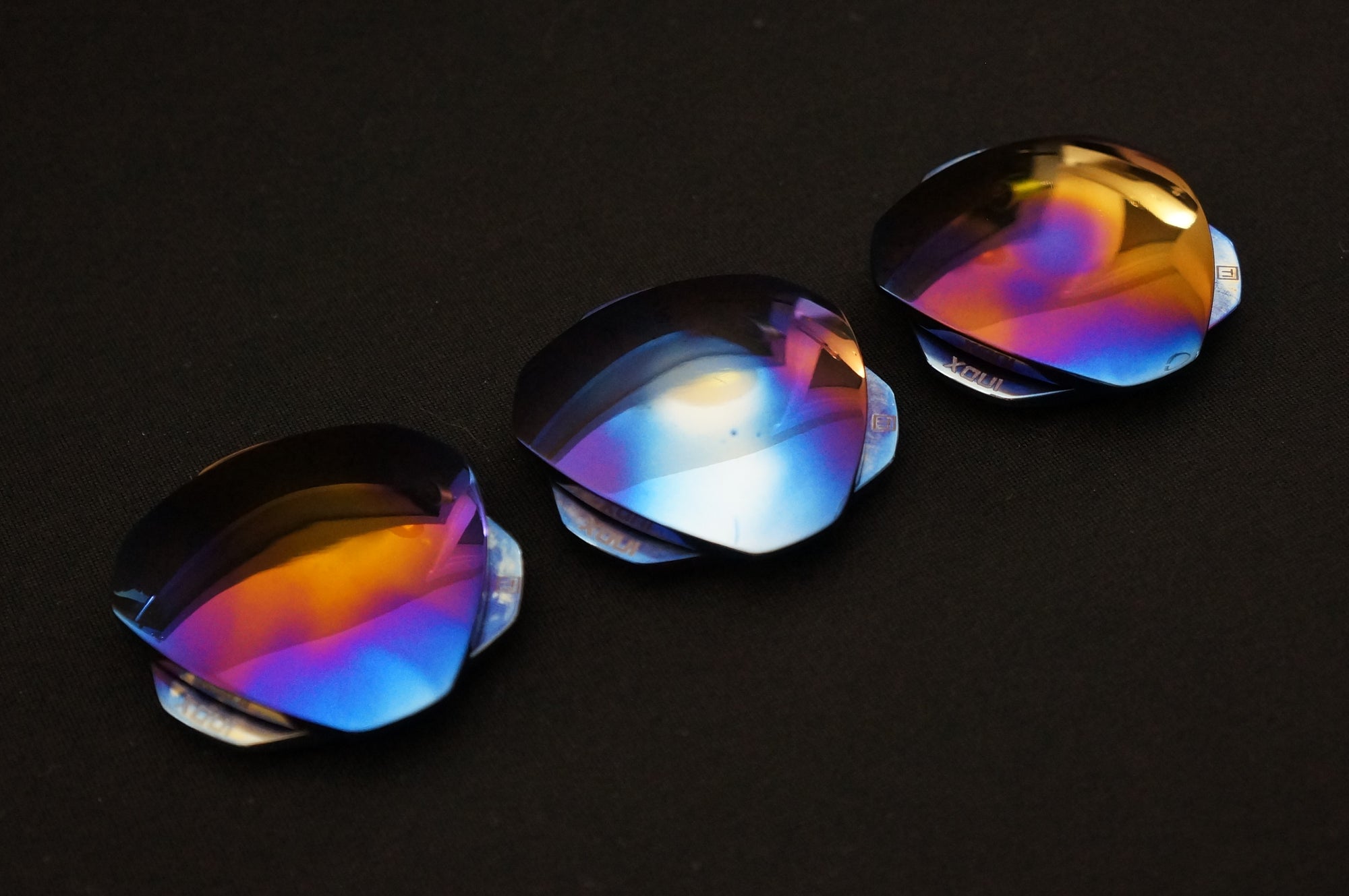 INDX premium silent satisfying magnetic haptic desk toy - rainbow polished titanium