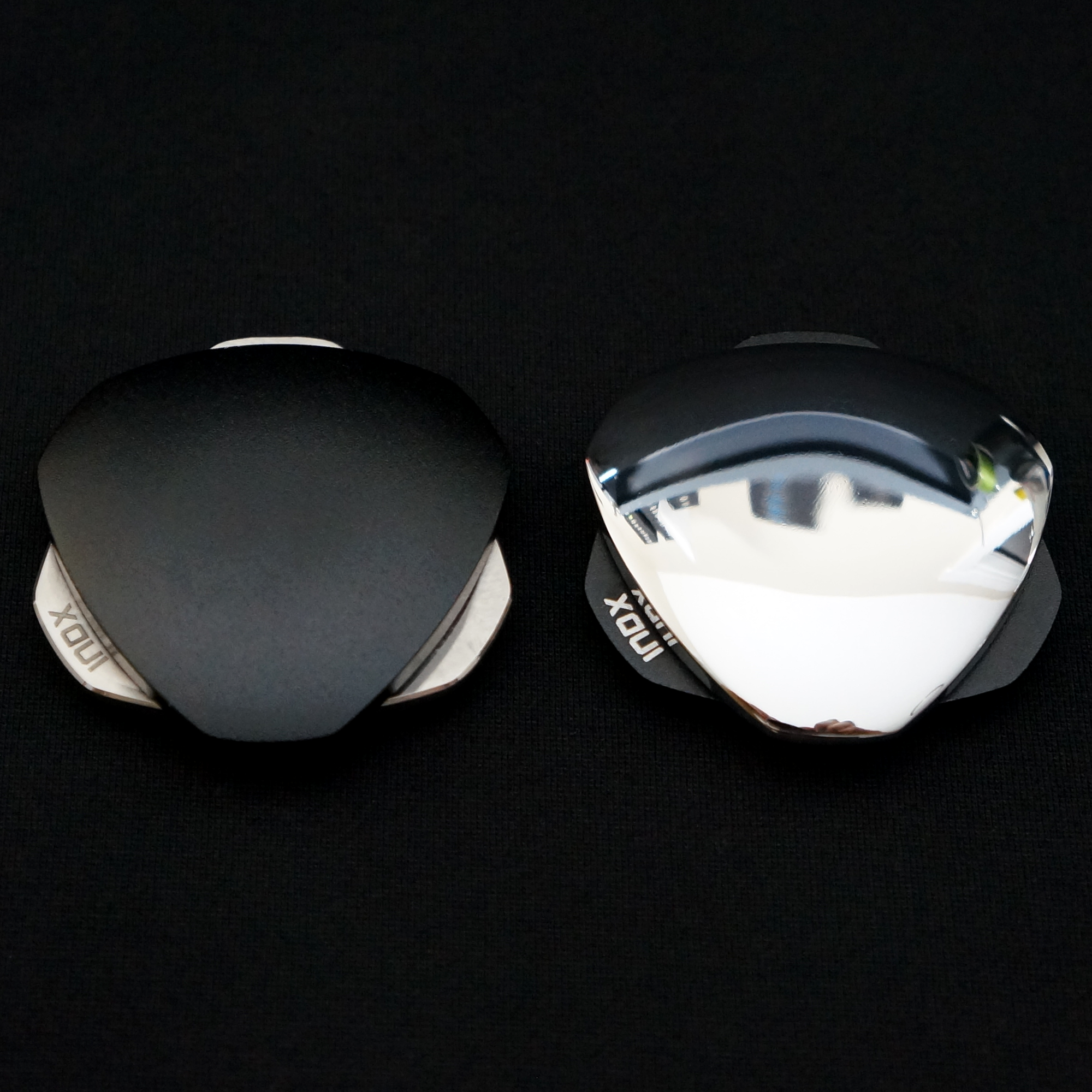 INDX Silent satisfying magnetic haptic desk toy - mirror polish stainless steel and black anodized aluminum